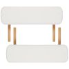 Cream White Foldable Massage Table 2 Zones with Wooden Frame
